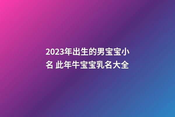 2023年出生的男宝宝小名 此年牛宝宝乳名大全